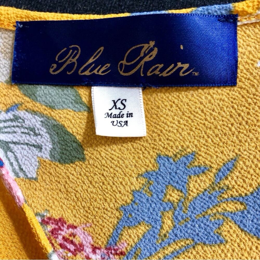 Blue Rain Mustard Floral V Neck Top - Picture 9 of 16